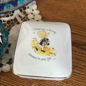 Vintage 1970’s Holly Hobbie Ceramic Covered Trinket Dish